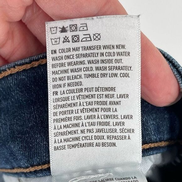 American Eagle Level Stretch Hi Rise Shortie Roll Raw Hem Denim Shorts Women 4 - Picture 6 of 6